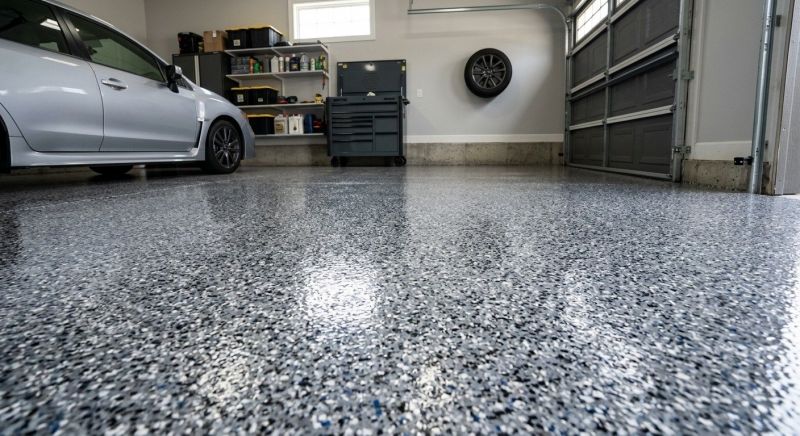 Speckled Garage Floor Painting in Raleigh, NC