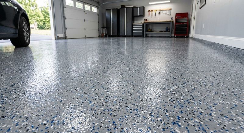 Speckled Garage Floor Painting in Greensboro, NC