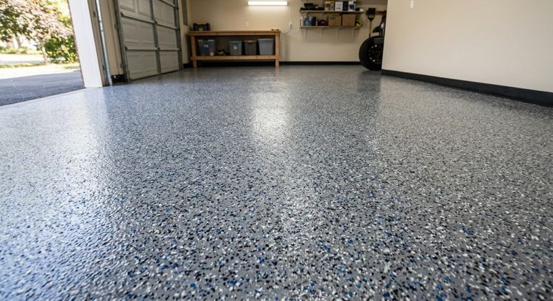Speckled Garage Floor Painting in Annapolis, MD